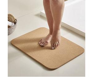mysmartbuy.com Cork Bath or Shower Mat - 100% Natural Cork Anti-Slip, Quick Drying, Absorbent, Antibacterial Bathroom Floor Mat - Wipe Clean, Measures H1.5 x W59.5 x D44cm