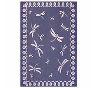 mysmartbuy.com Dragonfly Design Patio Rug Blue 80 x 150cm - 2.5 x 5ft Rectangular Weatherproof, Rot, Mould & Mildew Resistant Indoor Outdoor Mat for Garden Decking, Patios, Conservatory, Picnics