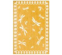 mysmartbuy.com Dragonfly Design Patio Rug Gold 80 x 150cm - 2.5 x 5ft Rectangular Weatherproof, Rot, Mould & Mildew Resistant Indoor Outdoor Mat for Garden Decking, Patios, Conservatory, Picnics