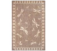 mysmartbuy.com Dragonfly Design Patio Rug Taupe 80 x 150cm - 2.5 x 5ft Rectangular Weatherproof, Rot, Mould & Mildew Resistant Indoor Outdoor Mat for Garden Decking, Patios, Conservatory, Picnics