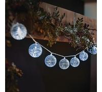 mysmartbuy.com Glitter Ball String Lights Gold or Silver 1.35m Set of 10 LED Disco Ball Fairy Lights Battery Powered Warm White Glow Indoor Christmas & Party Décor (Gold)