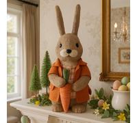 mysmartbuy.com Jasper the Dapper Rabbit Easter Decoration - 31cm Beige Spring Bunny Ornament Indoor Easter Table Display Figure for Egg Hunts & Seasonal Home Décor