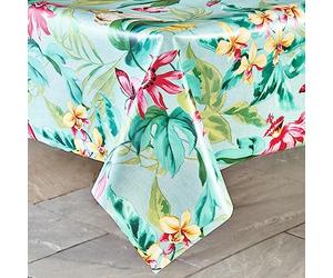 mysmartbuy.com Outdoor PVC Tablecloth - Wipe Clean Botanical Design Home or Garden Dining Table Surface Protector Cover, Protection from Spills & Scratches - Rectangle, Measures 137 x 228cm, Paradise