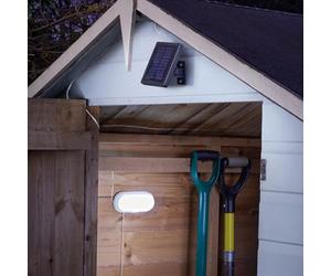 mysmartbuy.com Solar Powered Shed Light - 50 Lumen Super Bright White LED Lighting with 3m Cable to Panel & Pull Cord Switch for Garden Outhouses, Outbuildings, Tool Stores - Measures H7 x W16 x D4cm