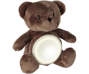 mysmartbuy.com Tummy Glow Teddy Bear Nightlight - Battery Powered Kids Childrens Brown Soft Faux Fur Bedtime Cuddly Toy with Soothing White Night Light - Measures H20cm