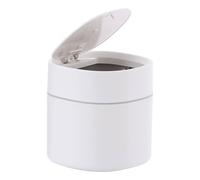 mysmartbuy.com Countertop Waste Bin - 800ml Mini White Worktop Tabletop Desktop Bin for Tea Bags & Pods - Home Kitchen Bathroom Bedroom Office Small Bin with 2 Rolls of Bin Bags