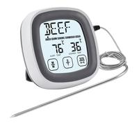 mysmartbuy Digital Instant Read Meat Thermometer with Probe, Stand, Magnetic Back & Timer for BBQ, Oven, Grill, Frying, Food Cooking in White mysmartbuy White