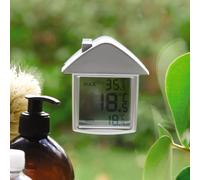 mysmartbuy Digital Window or Wall Thermometer - House Shaped Indoor Outdoor Temperature Meter with Digital Display in Celsius or Fahrenheit in Grey mysmartbuy Grey