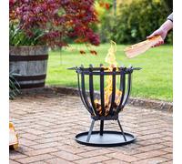 mysmartbuy El Clasico Fire Basket with Handles - Outdoor Wood Burner Pit Bowl in Black mysmartbuy Black