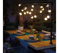 mysmartbuy Festoon Lighting - Mains Powered Weatherproof Home or Garden 24V LED Globe String Lights with 8 Settings - 7.5m Cable in Black mysmartbuy Black