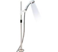 mysmartbuy Freestanding Telescopic Shower Head Holder - Suction Cup Bath Stand for Hands-Free Showering - Extends From 84-140cm in Silver mysmartbuy Silver