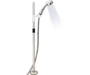 mysmartbuy Freestanding Telescopic Shower Head Holder - Suction Cup Bath Stand for Hands-Free Showering - Extends From 84-140cm in Silver mysmartbuy Silver