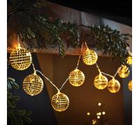 mysmartbuy Glitter Ball String Lights Gold or Silver Warm White LED Disco Lights mysmartbuy Gold