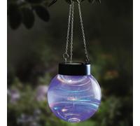 mysmartbuy Hanging Solar Powered Ball Light - Waterproof Plastic Round Sphere Outdoor Garden Lantern Lamp Lighting - 14cm Dia with 26cm Chain in Blue mysmartbuy Blue