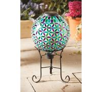 mysmartbuy Illuminated Glass Globe Light & Metal Stand - Solar Powered LED Outdoor Garden Patio Lighting Decoration - H43.5 x 24cm Diameter mysmartbuy Multicolor 43.5 x 24 cm