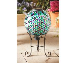 mysmartbuy Illuminated Glass Globe Light & Metal Stand - Solar Powered LED Outdoor Garden Patio Lighting Decoration - H43.5 x 24cm Diameter mysmartbuy Multicolor 43.5 x 24 cm