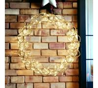 mysmartbuy Indoor or Outdoor 140 LED Copper Wreath with Timer - Light Up Door, Wall or Window Festive Christmas Decoration - 31cm Diameter in Gold mysmartbuy Gold