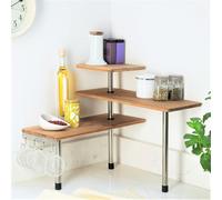mysmartbuy Kitchen or Bathroom Corner Etagere - Freestanding 3 Tier Bamboo Wooden Shelving Unit - Measures 43 x 39 x 18cm | Size: 43 x 39 x 18 cm mysmartbuy Brown 43 x 39 x 18 cm