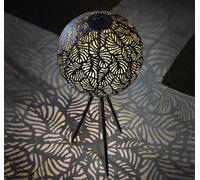 mysmartbuy Leaf Effect Solar Powered Sphere Light - 80 x 29cm Warm LED Glow Globe Garden Lighting - Outdoor Patio Pathway Balcony Decor mysmartbuy Black 80 x 29 cm