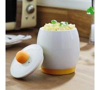 mysmartbuy Microwave Egg Cooker - Dishwasher Safe Ceramic Cooking Pot with Non-Stick Coating for Scrambled or Poached Eggs - H14 x Dia.10cm in White mysmartbuy White