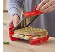 mysmartbuy Microwave Sandwich Toaster & Grill - Dishwasher Safe Kitchen Cooking Tool with Non-Stick Plates & Silicone Clips in Red mysmartbuy Red