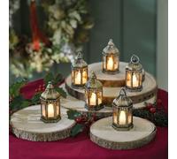 Mysmartbuy Moroccan Style Lanterns Set Of 6 - 13 X 7Cm - Brass