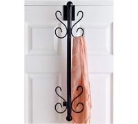mysmartbuy Overdoor Wall, Coat or Hat Rack - Hanging Storage Rail with 5 Hooks in Black mysmartbuy Black