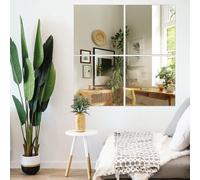 mysmartbuy Pack of 4 Acrylic Mirrors - Wall Mounting Self Adhesive Versatile Square Mirror Tile Set, Indoor Home Decor - Each 30 x 30cm mysmartbuy Silver 30 x 30 cm