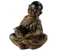 mysmartbuy Reading Buddha Decorative Ornament with Weathered Stone Finish in Bronze mysmartbuy Bronze