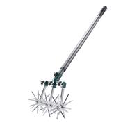 mysmartbuy Rolling Cultivator Garden Tool - 18 Offset Blades with Adjustable Telescopic Long Handled - Measures H128 x W16cm in Silver mysmartbuy Silver
