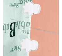 mysmartbuy Set of 2 Self Adhesive Shower Curtain Wall Clips - ABS Plastic Hand Shaped Self Adhesive Grips for Tiles & Walls in White mysmartbuy White