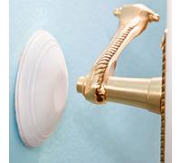 mysmartbuy Set of 3 Self Adhesive White Door Handle Wall Guard Protectors - Prevent Dents, Cracking & Dirty Marks - Each 5.5cm Diameter mysmartbuy White