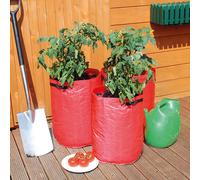 mysmartbuy Set of 3 Tomato Grow Bags - Extra Deep Planters with Handles - Each H50 x 40cm Dia, 63L Capacity in Red | Size: 50 x 40 cm mysmartbuy Red 50 x 40 cm