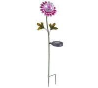 mysmartbuy Solar Powered Daisy Design Globe Stake Light - Flower Shaped Metal & Glass Outdoor Garden Lighting Ornament - Measures H74cm in Pink mysmartbuy Pink