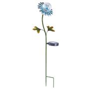 mysmartbuy Solar Powered Daisy Design Globe Stake Light - Flower Shaped Metal & Glass Outdoor Garden Lighting Ornament - Measures H74cm in Blue mysmartbuy Blue