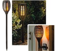 mysmartbuy Solar Powered Flame Effect Garden Torch - Weatherproof Garden LED Wall Mounted or Freestanding Light with Stake & Wall Bracket in Black mysmartbuy Black