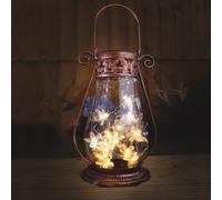 mysmartbuy Solar Powered Lantern with Fairy Lights - Freestanding or Hanging Garden Lighting Ornament with Butterfly Pattern - H32 x 15cm Dia mysmartbuy Copper 32 x 15 cm