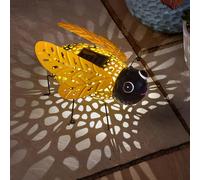 mysmartbuy Solar Powered Silhouette Buzzy Bee Garden Ornament with LED Light in Yellow mysmartbuy Yellow