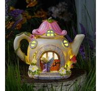 mysmartbuy Solar Powered Teapot Shaped Fairy House LED Light Up Garden Ornament mysmartbuy Multicolor