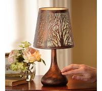 Tree Design Touch Operated Lamp - Mains Powered Modern Bronze Effect Indoor Home Decorative Light with 4 Stage Dimmer Function for Bedroom, Hallway, Living or Dining Room - H28 x 17cm Diameter
