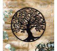 mysmartbuy Tree of Life Garden Wall Art - Decorative Iron Indoor Outdoor Ornament with Integral Hanging Hook - Measures 45cm Diameter in Black mysmartbuy Black