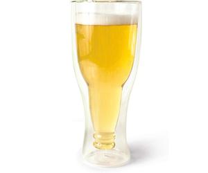 mysmartbuy Upside Down Bottle Pint Glass - Double Layer Insulated Novelty Design Drink Cup - 350ml Capacity, H19 x 5.5cm Diameter | Size: 19 x 5.5 cm mysmartbuy Clear 19 x 5.5 cm