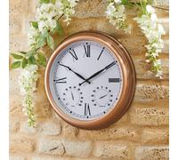 mysmartbuy Vintage Design Garden Clock - Battery Powered Waterproof Wall Clock with Hygrometer & Thermometer - 38cm Diameter in Bronze mysmartbuy Bronze