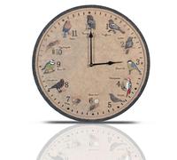 mysmartbuy Wild Birds Design Indoor or Outdoor Clock - Battery Powered Weather Resistant Wall Fence Clock for Home or Garden - 30cm Diameter in Brown mysmartbuy Brown