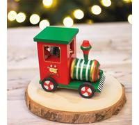 mysmartbuy Wooden Christmas Train Music Box Red & Green, Wind-Up Ornament mysmartbuy Red
