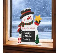 mysmartbuy Wooden Snowman Chalkboard Festive Design Writable Blackboard Surface in White mysmartbuy White