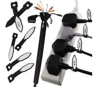 mysmartbuy Zip Up Cable Tidy - Flexible Sleeve Wire Organiser & 20 Name Tags in Black mysmartbuy Black