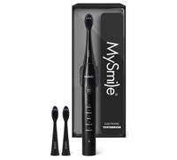 MySmile DY156 Rechargeable Electric Toothbrush, 3 Brush Heads, Black | 45,000 VPM Deep Daily Clean; 5 Brush Settings; 2-Minute Guided Timer; 60-Day Battery; Lightweight & Travel-Ready; IPX7