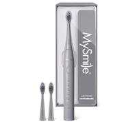 MySmile DY156 Rechargeable Electric Toothbrush, 3 Brush Heads, Gray | 45,000 VPM Deep Daily Clean; 5 Brush Settings; 2-Minute Guided Timer; 60-Day Battery; Lightweight & Travel-Ready; IPX7