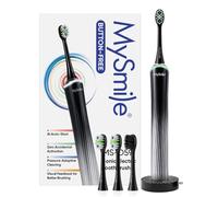 MySmile MS-D59 Button-Free Auto Start Sonic Electric Toothbrush for Adults & Braces, Travel Tooth Brushes with Smart Pressure and Light Navigation, 3 Brush Heads and a Charging Pad, Glacier Noir